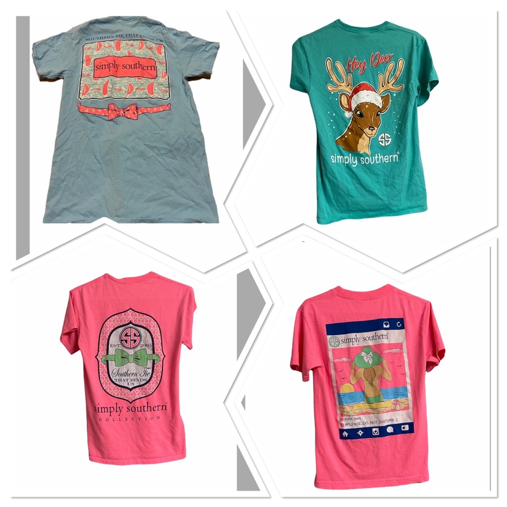 Lot of 4 simply southern T-shirt’s size small